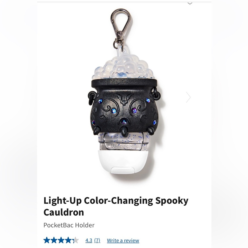 2-pc “Light-Up Color-Changing Spooky Cauldron PocketBac Holder w/Clip + Gel” NWT - Picture 3 of 11